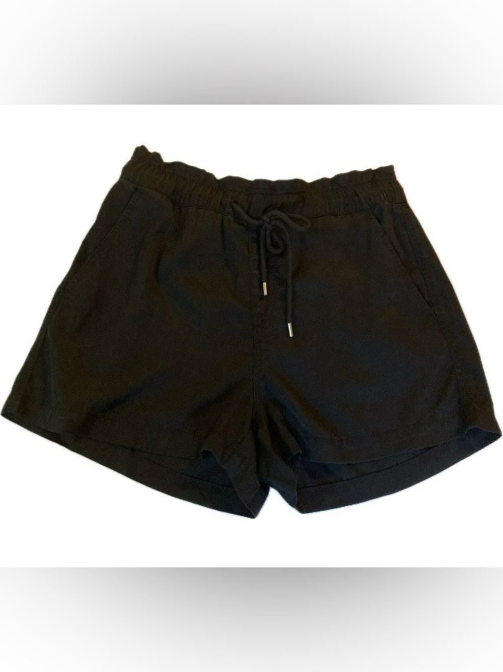 NWT LOFT Black Elastic Waist Shorts Soft High Waist Sz Med